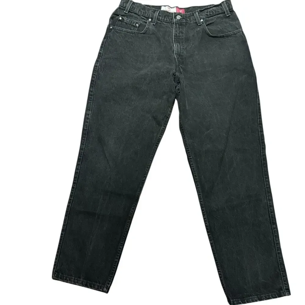 Vintage Levi's Size 36 x 32 Black Cotton Denim 545 Loose Fit Jeans from 1993